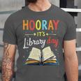 Reading Books Bibliophile Hooray It's Library Day Unisex Jersey T-Shirt Reading Books Bibliophile Hooray It's Library Day Unisex Jersey T-Shirt