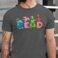 Reading DinosaurRex Dino Book Lover Unisex Jersey T-Shirt Reading DinosaurRex Dino Book Lover Unisex Jersey T-Shirt
