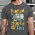 Reading Hobby Bookshelves Library Fueled By Books And Tea Unisex Jersey T-Shirt Reading Hobby Bookshelves Library Fueled By Books And Tea Unisex Jersey T-Shirt