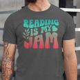Reading Is My Jam Book Lover Bookworm Teacher Library Reader Unisex Jersey T-Shirt Reading Is My Jam Book Lover Bookworm Teacher Library Reader Unisex Jersey T-Shirt