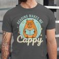 Reading Makes Me Cappy Bookworm Capybara Book Reading Unisex Jersey T-Shirt