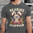 Reading Makes You Hoppier Bunny Book Fans Toddler Kid Unisex Jersey T-Shirt
