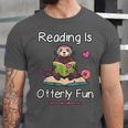 Reading Is Otterly Fun Sea Otter Book Loving Librarian Unisex Jersey T-Shirt