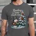 Reading Is Snow Much Fun Christmas Books Snowman Bookworm Unisex Jersey T-Shirt Reading Is Snow Much Fun Christmas Books Snowman Bookworm Unisex Jersey T-Shirt