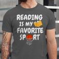 Reading Is My Tee Favorite Sport Basketball World Book Day Unisex Jersey T-Shirt