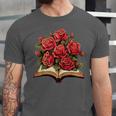 Red Roses Flowers Book Floral Unisex Jersey T-Shirt Red Roses Flowers Book Floral Unisex Jersey T-Shirt