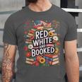 Retro Floral Red & Booked Library Reading 4th Of July Unisex Jersey T-Shirt Retro Floral Red & Booked Library Reading 4th Of July Unisex Jersey T-Shirt