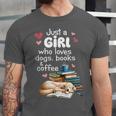 Retro Just A Girl Who Love Dogs Books And Coffee Bookworm Unisex Jersey T-Shirt Retro Just A Girl Who Love Dogs Books And Coffee Bookworm Unisex Jersey T-Shirt
