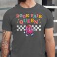 Retro Library Book Fair Queen School Reading Girls Women's Unisex Jersey T-Shirt