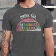 Retro Vintage Drink Tea Read Books Be Happy Reading Unisex Jersey T-Shirt Retro Vintage Drink Tea Read Books Be Happy Reading Unisex Jersey T-Shirt