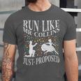 Run Like Mr Collins Just Proposed Vintage Book Quote Unisex Jersey T-Shirt Run Like Mr Collins Just Proposed Vintage Book Quote Unisex Jersey T-Shirt