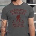 Sasquatch Book Club Bigfoot Reading Cryptid Vintage Unisex Jersey T-Shirt