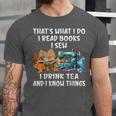 Sewing Reading Books Drinking Tea Sew Sewist Unisex Jersey T-Shirt