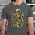Skeleton Book Floral Skull Halloween Teacher Costume Unisex Jersey T-Shirt Skeleton Book Floral Skull Halloween Teacher Costume Unisex Jersey T-Shirt
