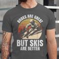 Skier BOOKS ARE GREAT BUT SKIS ARE BETTER Vintage Unisex Jersey T-Shirt