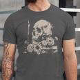 Skull Books Flowers Goth Reader Grunge Dark Alt Aesthetic Unisex Jersey T-Shirt