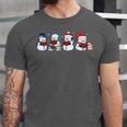 Snowman Reading Books Teacher Librarian Bookworm Christmas Unisex Jersey T-Shirt