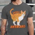SOCIALLY AWKWARD FUNNY CAT ANTISOCIAL INTROVERT WEIRD Unisex Jersey T-Shirt