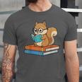 Squirrel Reading Book Glasses Bookworm Librarian Unisex Jersey T-Shirt Squirrel Reading Book Glasses Bookworm Librarian Unisex Jersey T-Shirt