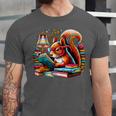Squirrel Reading a Book Lover Bookworm Unisex Jersey T-Shirt