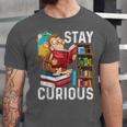 Stay Curious Monkey Reading Book Lover Bookworm Unisex Jersey T-Shirt Stay Curious Monkey Reading Book Lover Bookworm Unisex Jersey T-Shirt