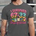 Survived 67 Days Of School Ice Cream Drip Apple Pencil Book Unisex Jersey T-Shirt Survived 67 Days Of School Ice Cream Drip Apple Pencil Book Unisex Jersey T-Shirt