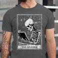 Tarot Card Shirt The Reader Tarot Skeleton Reading Book Unisex Jersey T-Shirt Tarot Card Shirt The Reader Tarot Skeleton Reading Book Unisex Jersey T-Shirt