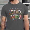 Teacher Read More Books Christmas Reading Bookworm Librarian Unisex Jersey T-Shirt
