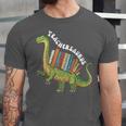 Teachersaurus Dinosaur Teachers Dino Reading Book Librarian Unisex Jersey T-Shirt
