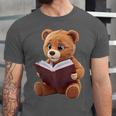 Teddy Bear Reading a Book Unisex Jersey T-Shirt
