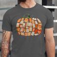 Thanksgiving Fall Books Pumpkins Vintage Library Teacher Kid Unisex Jersey T-Shirt