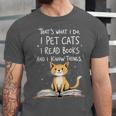 That's What I Do I Pet Cats I Read Books And I Know Things Unisex Jersey T-Shirt That's What I Do I Pet Cats I Read Books And I Know Things Unisex Jersey T-Shirt