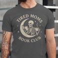 Tired Moms Book Club Skeleton Reading Books Moon Unisex Jersey T-Shirt