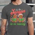 Tis The Season Book Reading Gingerbread Teacher Librarian Unisex Jersey T-Shirt Tis The Season Book Reading Gingerbread Teacher Librarian Unisex Jersey T-Shirt