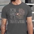 Trigger Warning Dark Romance Reader Smut Spicy Book Merch Unisex Jersey T-Shirt Trigger Warning Dark Romance Reader Smut Spicy Book Merch Unisex Jersey T-Shirt
