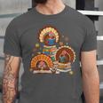 Turkey Read Books Reading Fall Thanksgiving Teacher Unisex Jersey T-Shirt
