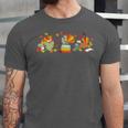 Turkey Reading Books Fall Thanksgiving Teacher Book Lovers Unisex Jersey T-Shirt