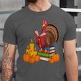 Turkey Reading Books Fall Thanksgiving Teacher Book Unisex Jersey T-Shirt Turkey Reading Books Fall Thanksgiving Teacher Book Unisex Jersey T-Shirt