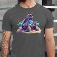 Turtle Wearing Sunglasses Reading A Book On The Beach Summer Unisex Jersey T-Shirt Turtle Wearing Sunglasses Reading A Book On The Beach Summer Unisex Jersey T-Shirt