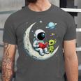 UFO Alien Astronaut Reading Book In Space Unisex Jersey T-Shirt