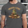 Unearth a Story Dinosaur Reading Books Summer 2026 Unisex Jersey T-Shirt
