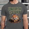 Unearth A Story Fox Reads a Book Unisex Jersey T-Shirt