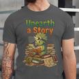 Unearth a Story Triceratops Dinosaur Reading Books Cute Dino Unisex Jersey T-Shirt Unearth a Story Triceratops Dinosaur Reading Books Cute Dino Unisex Jersey T-Shirt