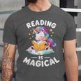 Unicorn Teacher Reading Is Magical Book Unisex Jersey T-Shirt Unicorn Teacher Reading Is Magical Book Unisex Jersey T-Shirt