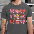 Valentine Cupid Coquette Pink Bow Apple Books Teacher Unisex Jersey T-Shirt