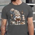 Vintage Cute Gnome Reading Book Coffee Cute Gnome Graphic Unisex Jersey T-Shirt