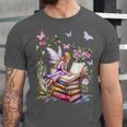 Watercolor Butterfly Fairy Read Book Library Fantasy Novel Unisex Jersey T-Shirt Watercolor Butterfly Fairy Read Book Library Fantasy Novel Unisex Jersey T-Shirt