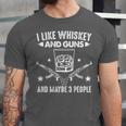 I Like Whiskey And Guns And Maybe 3 People Introvert Unisex Jersey T-Shirt I Like Whiskey And Guns And Maybe 3 People Introvert Unisex Jersey T-Shirt