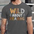 Wild About Reading Animal Bookworm Library Book Lover Reader Unisex Jersey T-Shirt