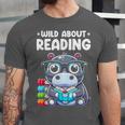 Wild About Reading Book Lover Hippo Unisex Jersey T-Shirt Wild About Reading Book Lover Hippo Unisex Jersey T-Shirt